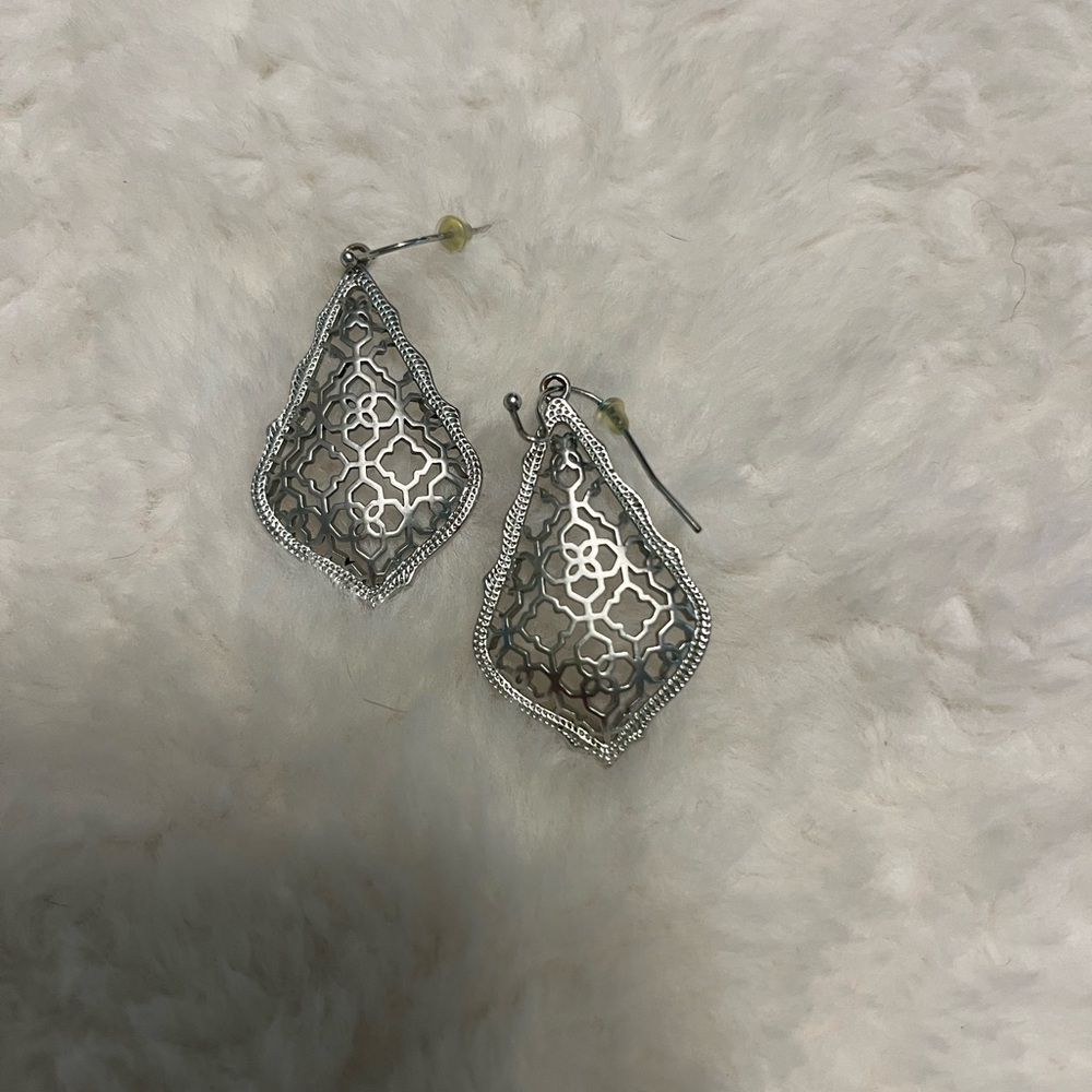 Kendra Scott Silver Filigree Drop Earrings